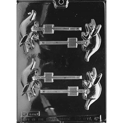 DECORATED SAFETY PIN LOLLIPOP CLEAR PLASTIC CHOCOLATE CANDY MOLD B026 