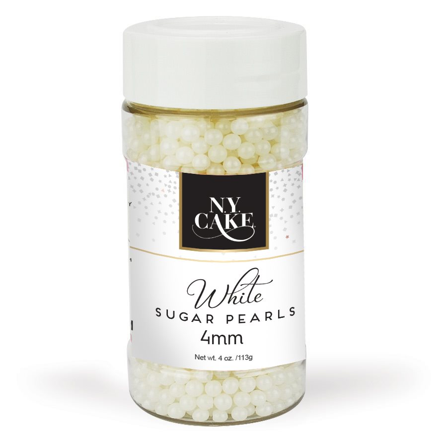 White 4mm Edible Pearls – Acorn Cake Supply